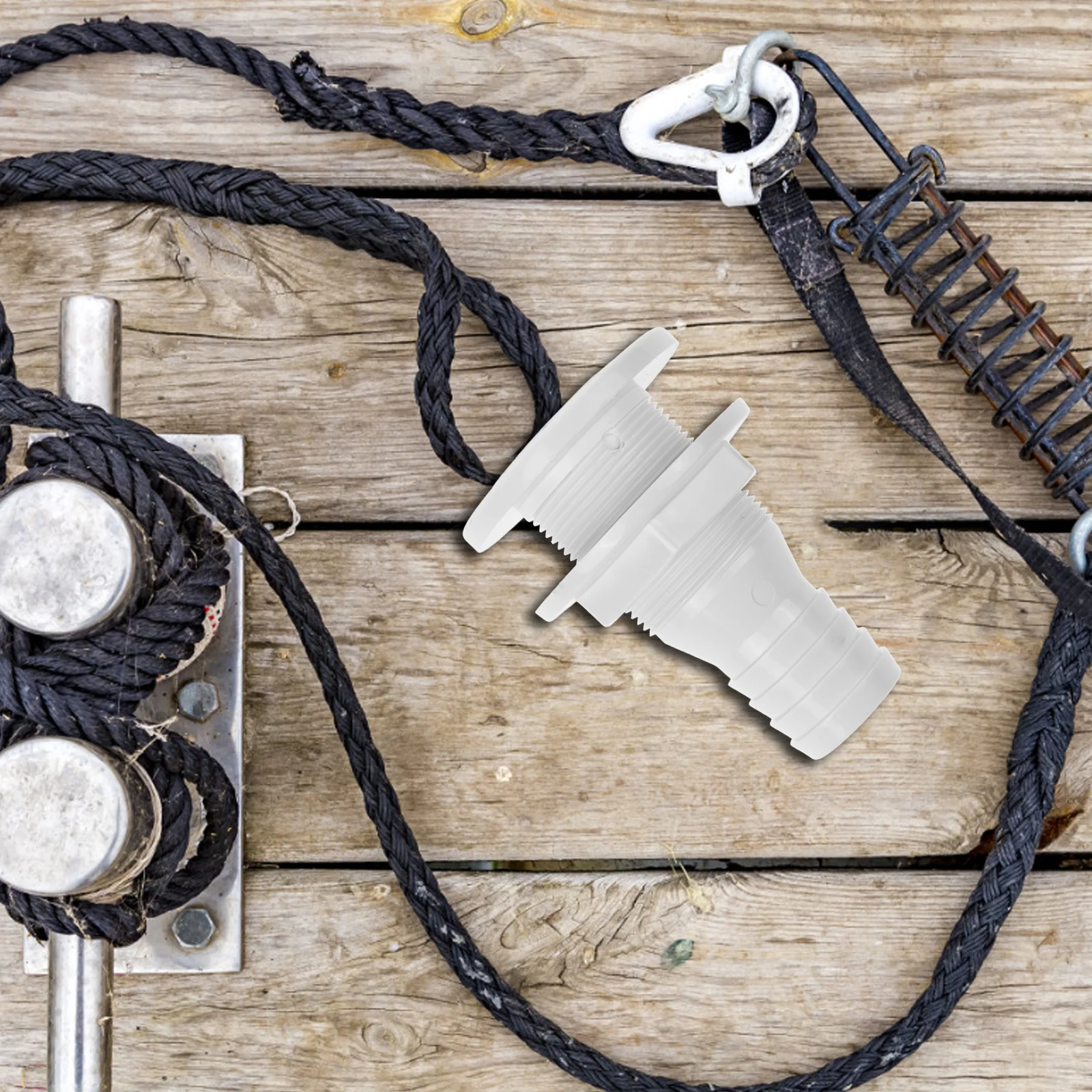 

1-1/4Inch Drain Valve Thru Fitting Abs Plastic Marine Boat Parts Yacht Through Connection Straight Hose Connector