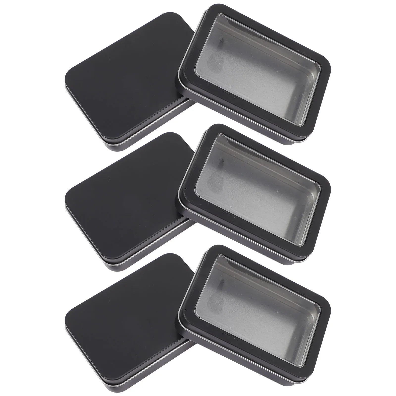 6Pcs Card Decks Tinplate Storage Box Cards Organizer Game Card Holder Compact Case for Playing Cards Small Items Travel Use