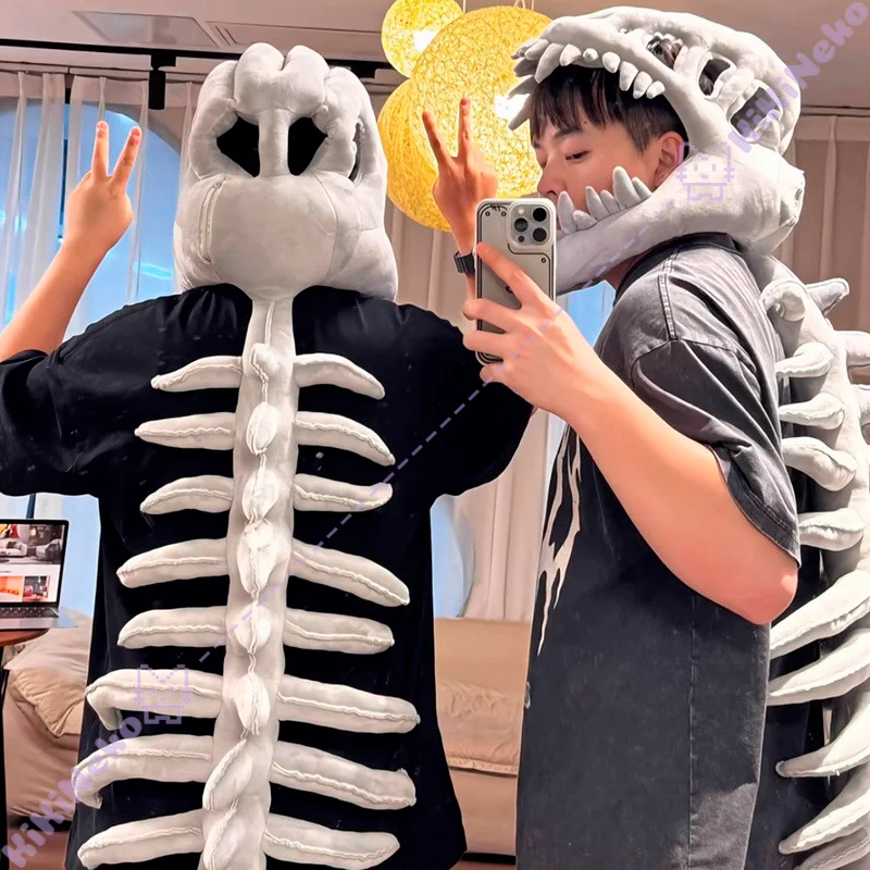 

Cartoon Dinosaur Cosplay Costume Dinosaur Skeleton Funny Head Covering Hat For Hallowmas Party Carnival Accessory Adult Prop
