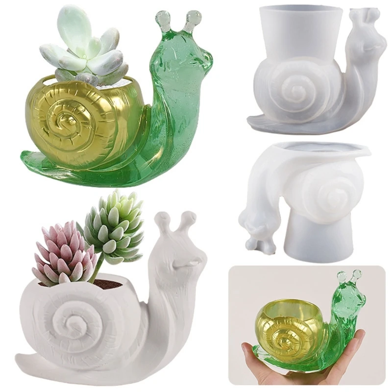 

3D Snail Gypsum Silicone Mold Diy Succulents Concrete Flower Pot Vase Plaster Cement Clay Mold Candle Holder Mold