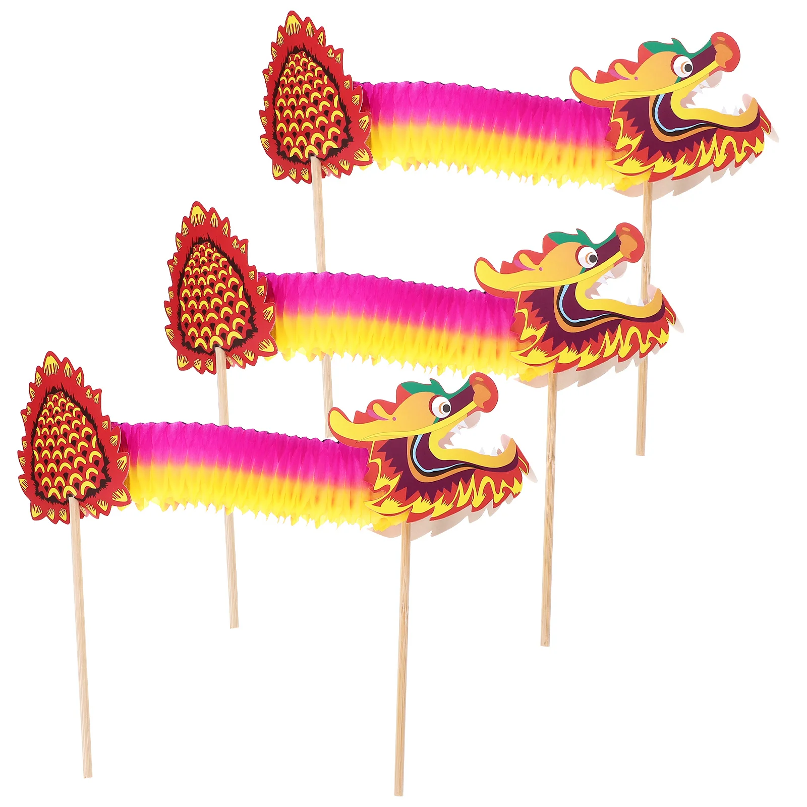 

3Pcs New Year Paper Dragon DIY Materials Unfinished Craft Kits Interesting Project for Kids Paper Dragon Material