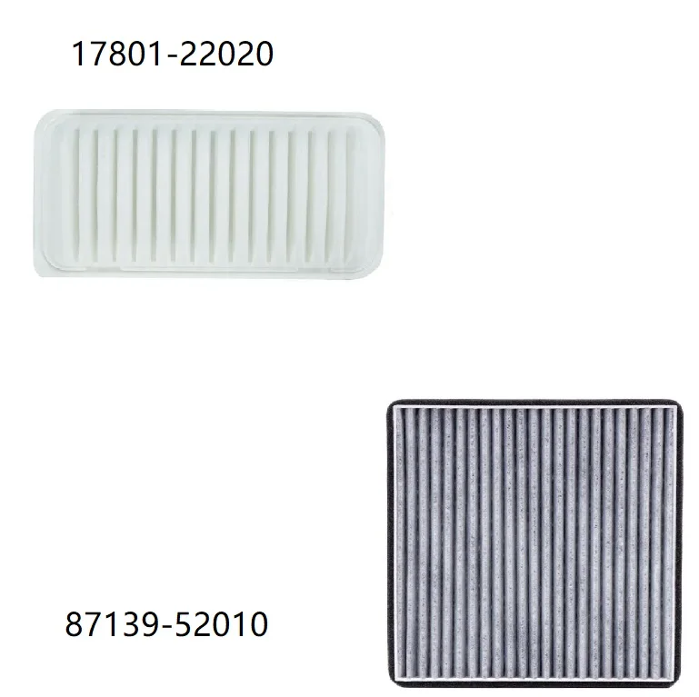 

17801-22020 87139-52010 Комплект воздушного фильтра салона для Toyota Avensis T25 1.8L 2.0L 2.4L 2003-2009 Модель