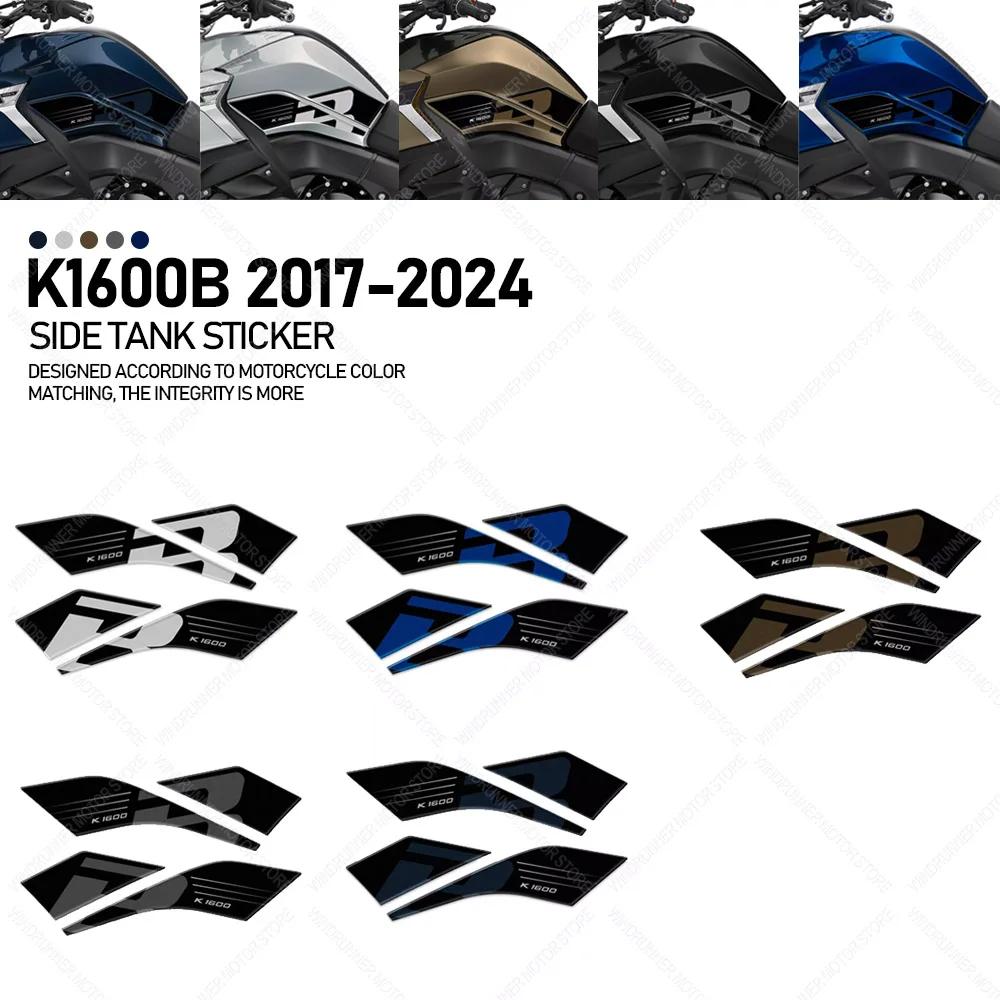 

For K1600B 2017-2024 Motorcycle Accessories Waterproof Protective Side Tank Stickers 3D Epoxy Resin Protective Sticker