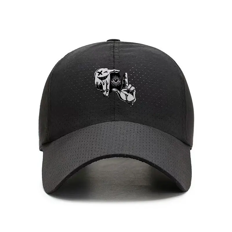 Mystery Mask Eye Shush Gesture Quick Dry Baseball Cap Adjustable Breathable Sports Sun Hat