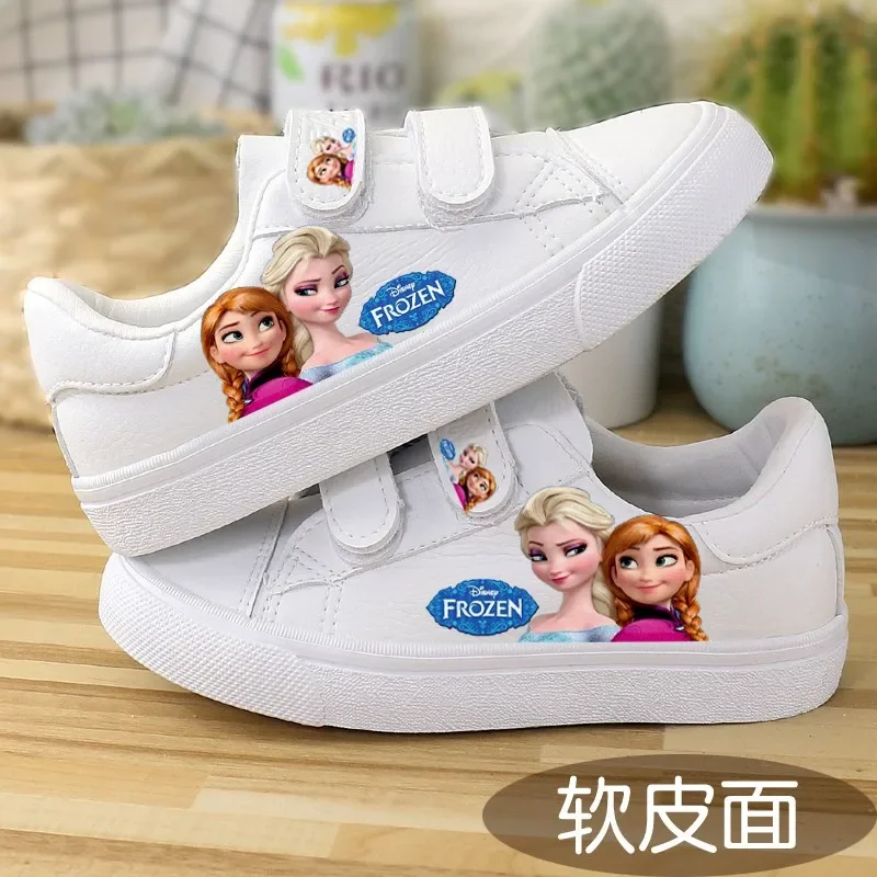 Disney Children\'s Canvas Shoes frozen elsa Low top Girls\' Shoes PU Autumn Breathable Non slip Casual Shoes