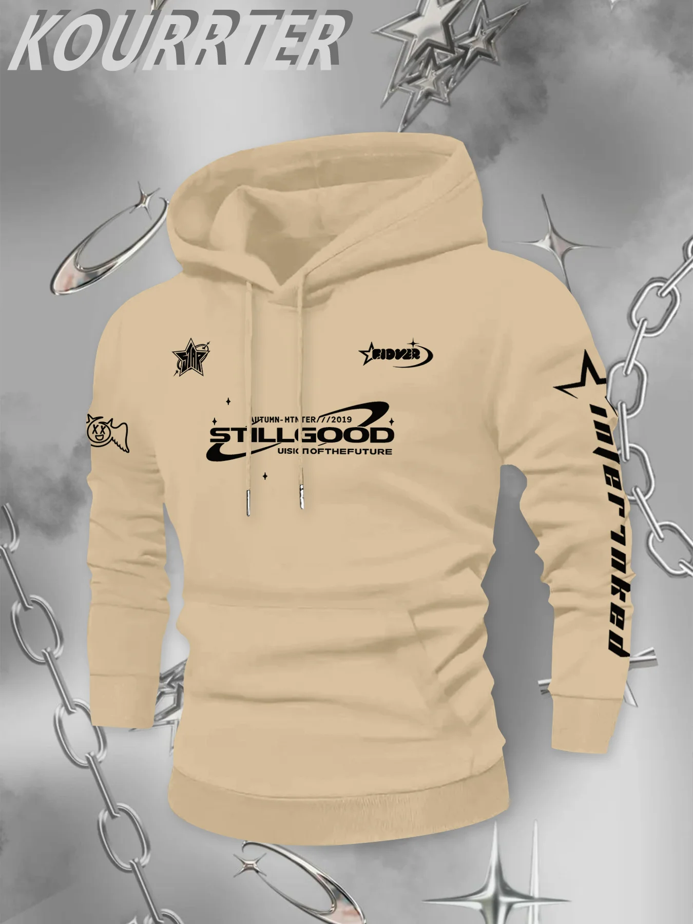 Y2K Herren-Sportjacke mit Kapuze und trendigen Mustern, warme Winter-Kapuzenjacke, modischer trendiger Hoodie – Detail 6