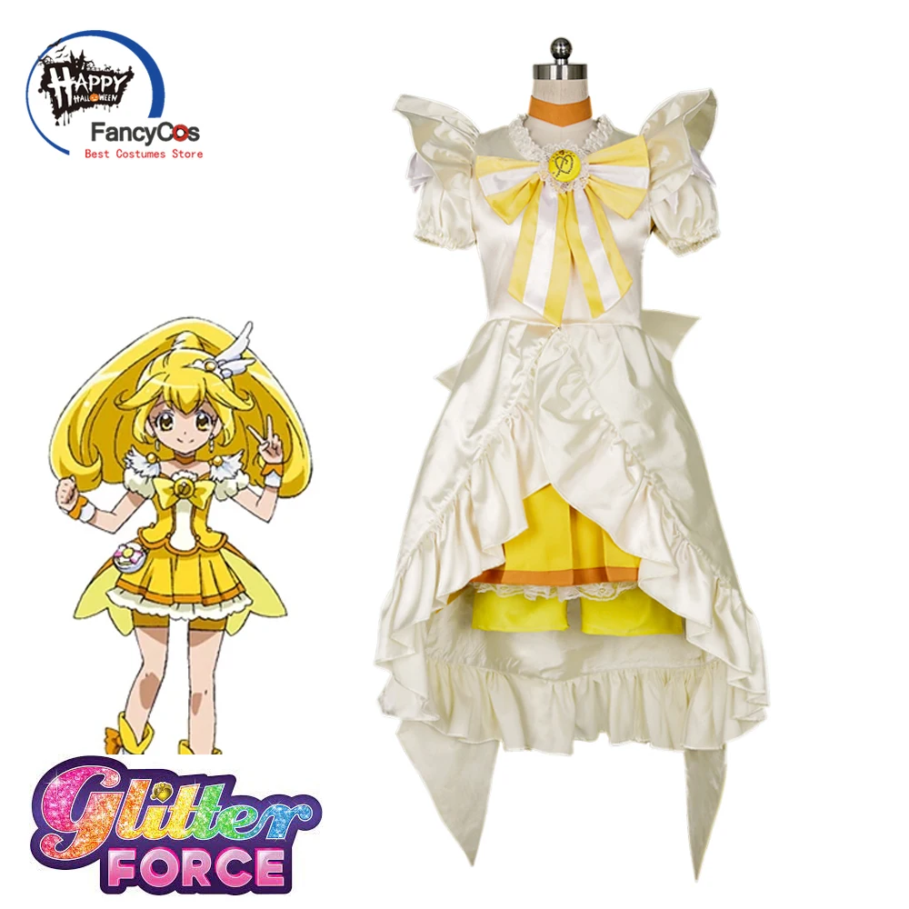 

Anime Glitter Force Smile PreCure Cure Peace Glitter Peace Dress Yayoi Kise Lolita Cosplay Costume Carnival Girl Princess Dress