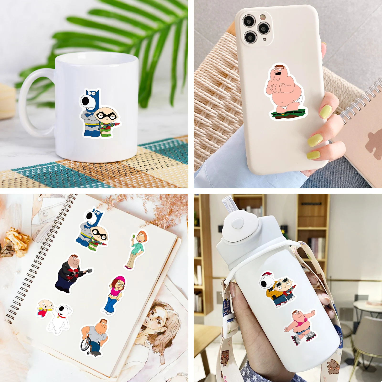 2024 New 50pcs Cartoon Animation Family Guy Children’s DIY Waterproof Graffiti Stickers