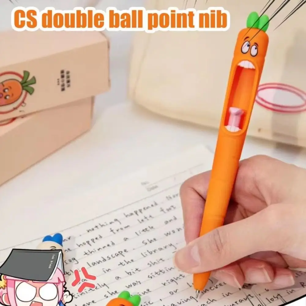 

4 шт./кор., гелевая ручка в форме моркови, многофункциональная ручка для письма из АБС-пластика, выдвижная ручка с мультяшными чернилами для моркови