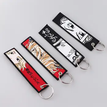 Klasické anime Cool výšivky klíčenky Key Tag Motocykly Auta Batoh Chaveiro Keychain pro přátele Módní klíčenka Dárky 10 nejlepší prodej Klíčenka s anime motivem motocyklu - №1