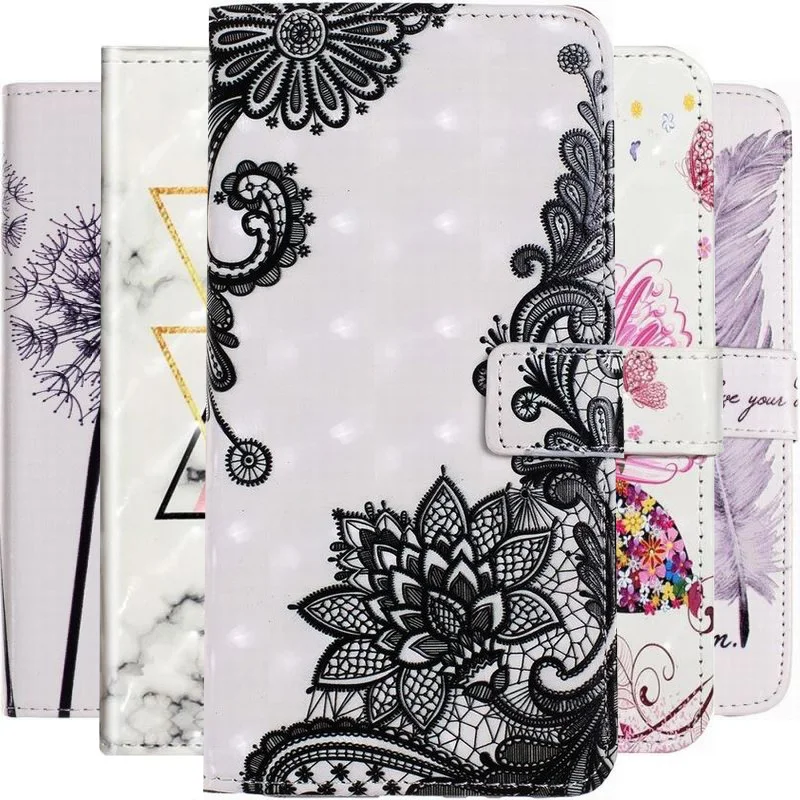 

Cute Flower Girl Child Phone Case For Blackview A53 A85 A53Pro Pro Cash Wallet Card Slots Stand Cover