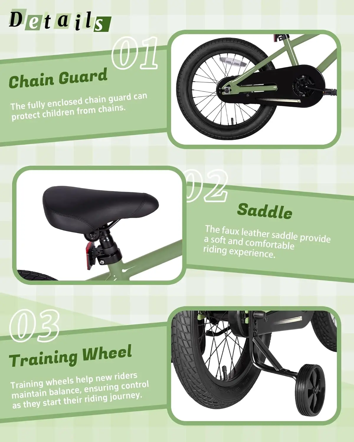 Kids Bike for 2-8 Years Old Boys Girls Toddlers 12 14 16 Inches Bicycle with Training Wheels Coaster Brake, Multiple Color