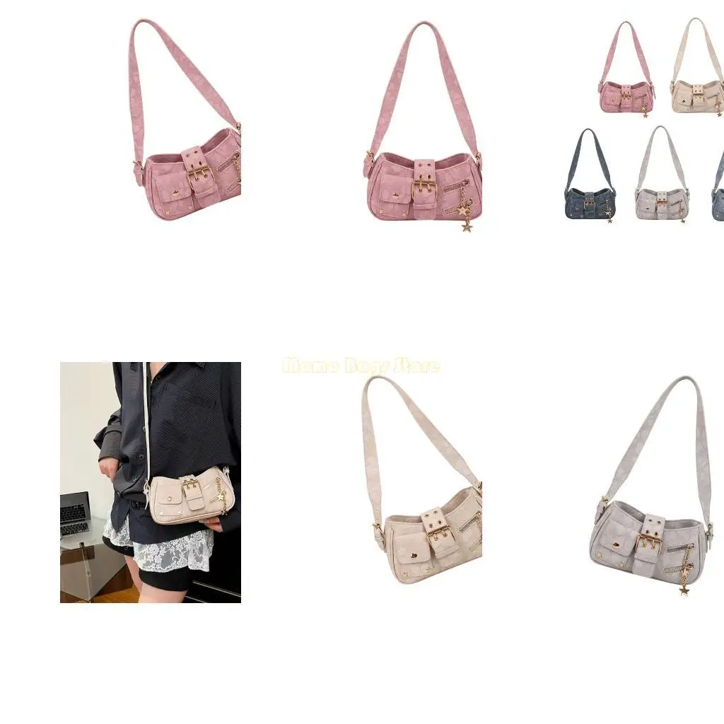 

X90D Trendy Underarm Purse PU Fabric Shoulder Bag with Adjustable Strap Spacious Interior Crossbody Bags for Various Occasion