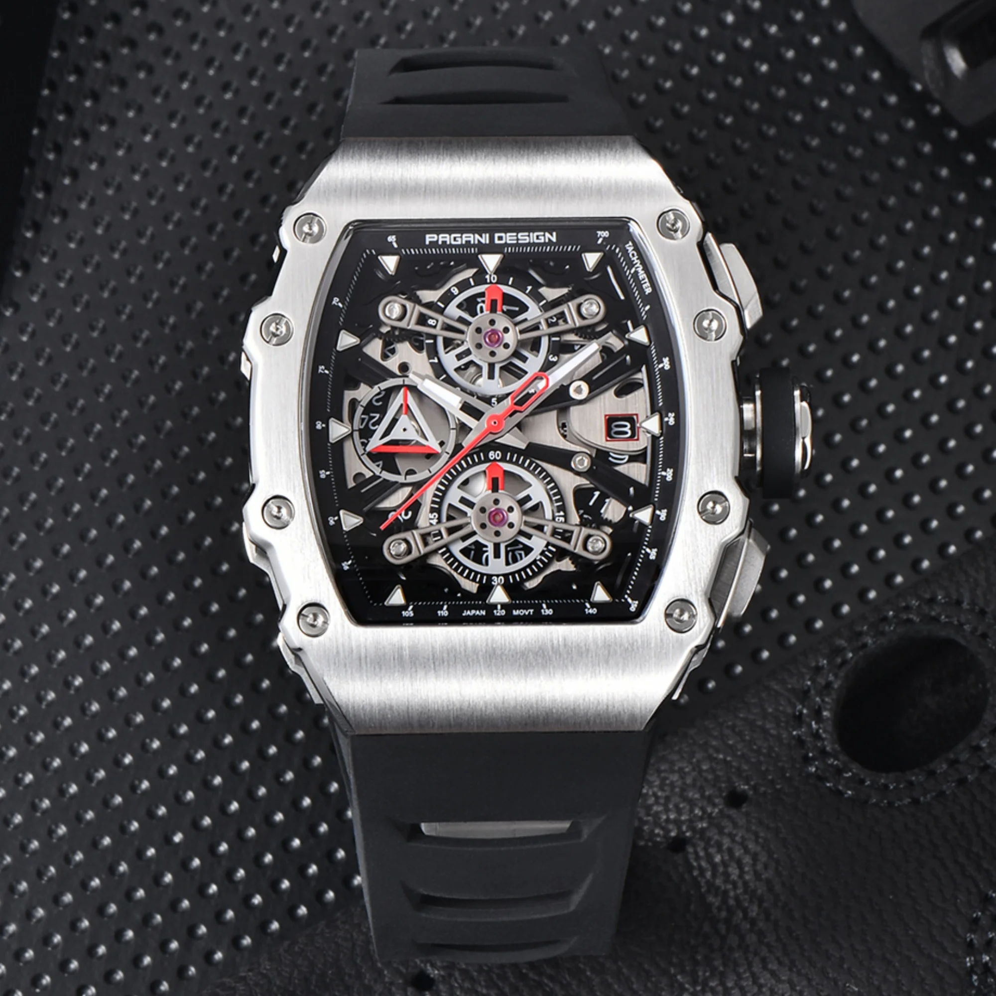 PAGANI DESIGN 2025 جديد VH88 موضة ساعة كوارتز رجالية جوفاء الياقوت الفولاذ المقاوم للصدأ مقاوم للماء 5Bar reloj hombre