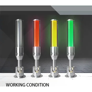 KOOJN 3 색 신호등 사운드 및 라이트 알람 라이트, 버징, 접이식 24V LED 조명, 산업용 CNC 센터 장비