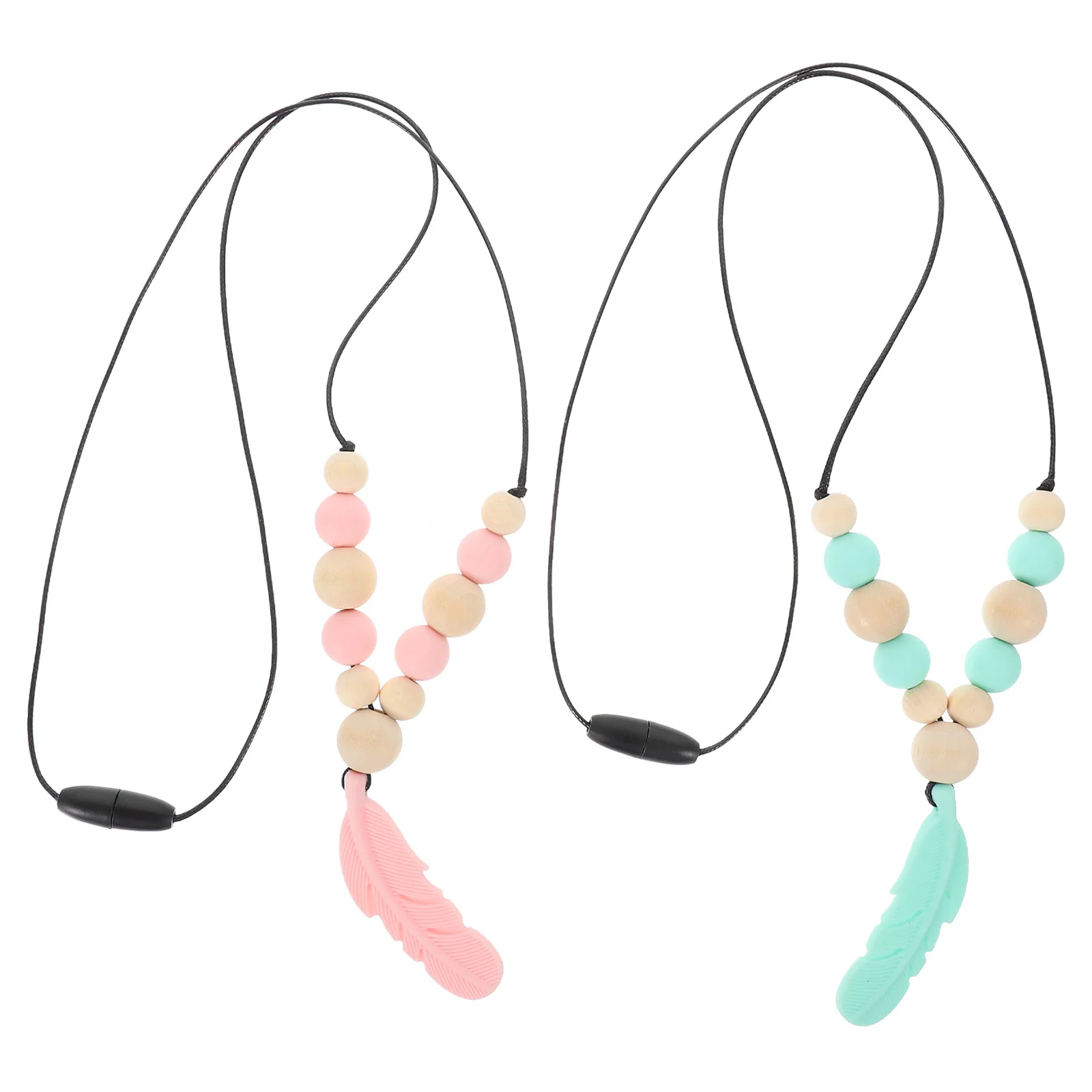 2 قطعة القلائد مضغ الطفل عضاضة قلادة خفيفة الوزن آمنة سيليكون مضغ الرضع طفل التسنين مضغ القلائد للأطفال #2