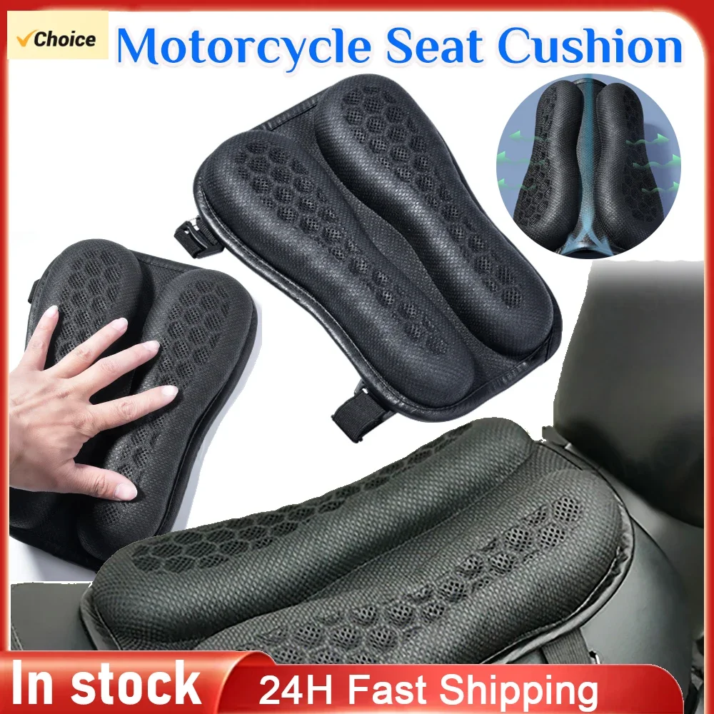 

Motorcycle Seat Cushion 3D Honeycomb Breathable Motorbike Seat Pad Motorcycle Saddle Shock Absorption Summer Motor Mat