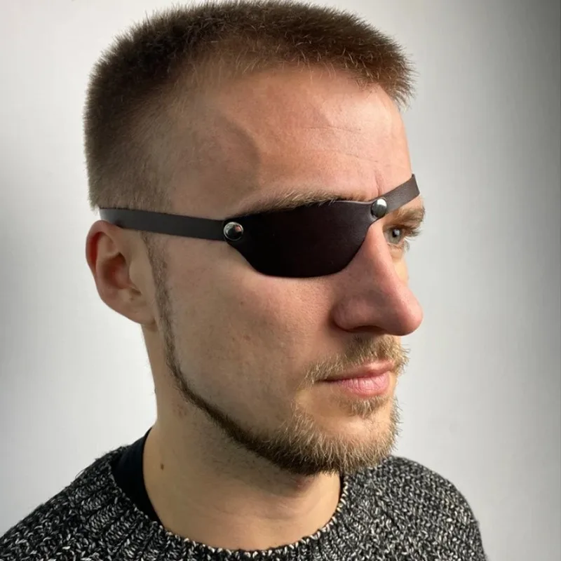 

Хэллоуин, маска для одного глаза, креативная кожаная пиратская маска для глаз для косплея, регулируемый готический реквизит для косплея