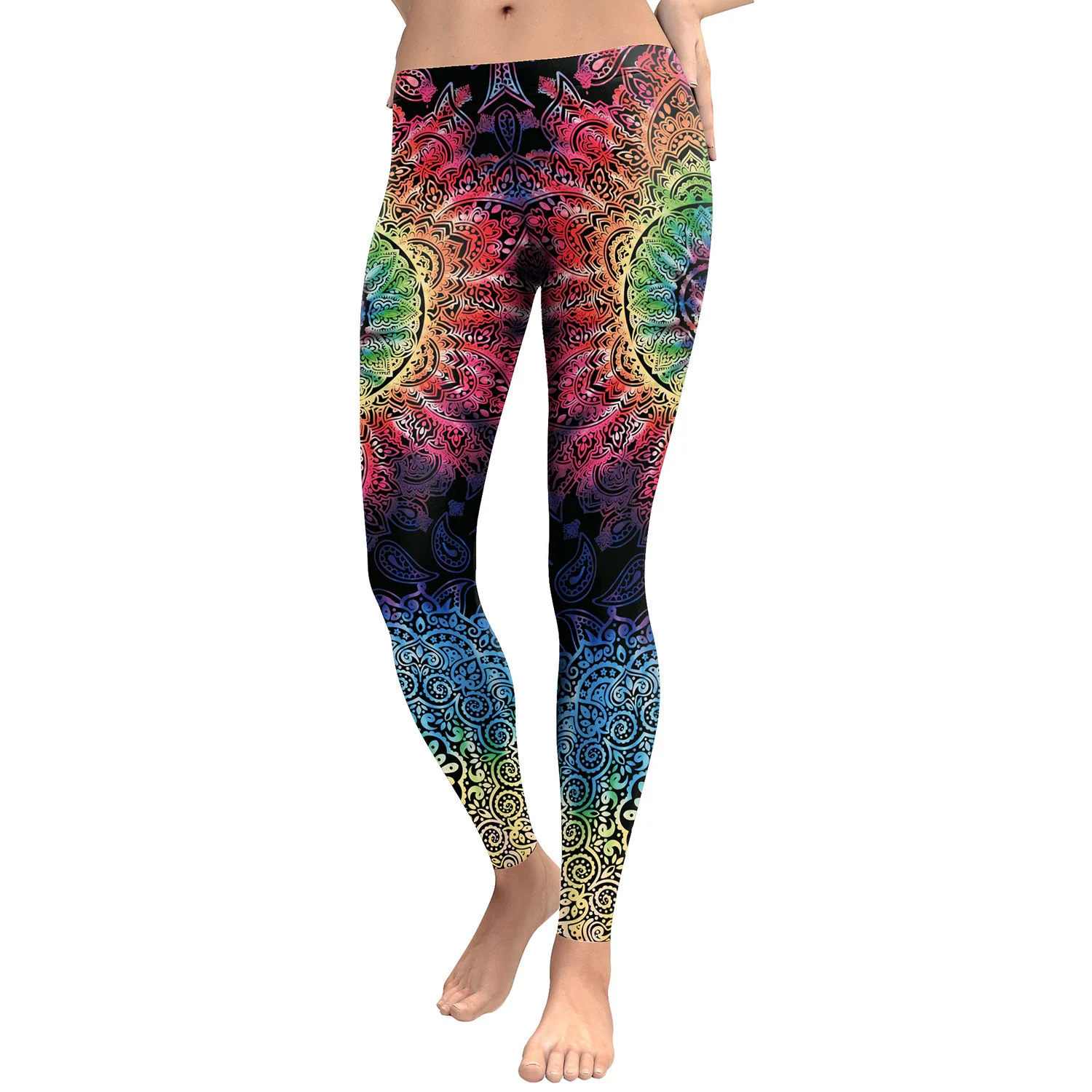 Mandala Flowers 3D Printed Tight Yoga Pants Women Halloween Cosplay Bottom Costume Slim Fit Party Role Play Leggings Trousers