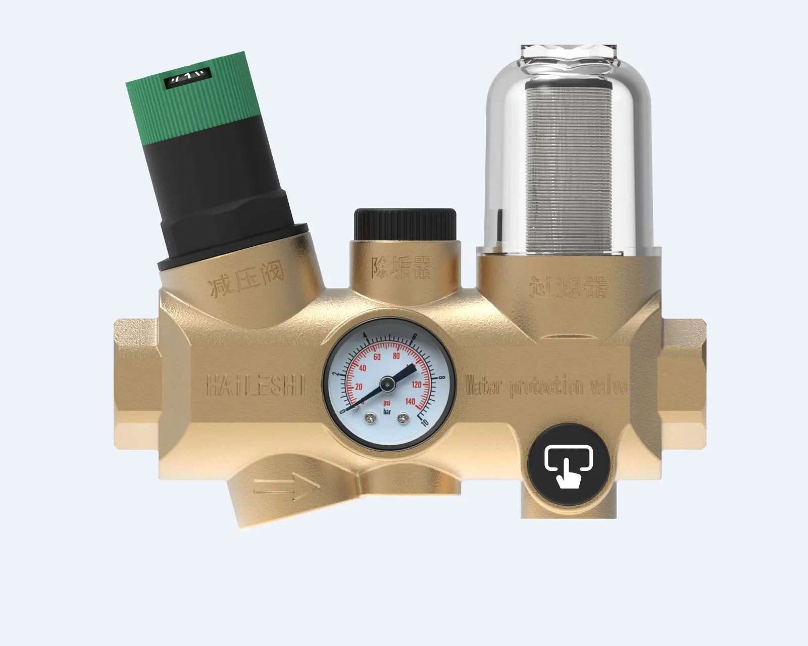 

Automatic Backwash Water Pre-filter Stainless Steel Mesh Pressure Reducing Filter Stabilizes Water Flow1/2inch