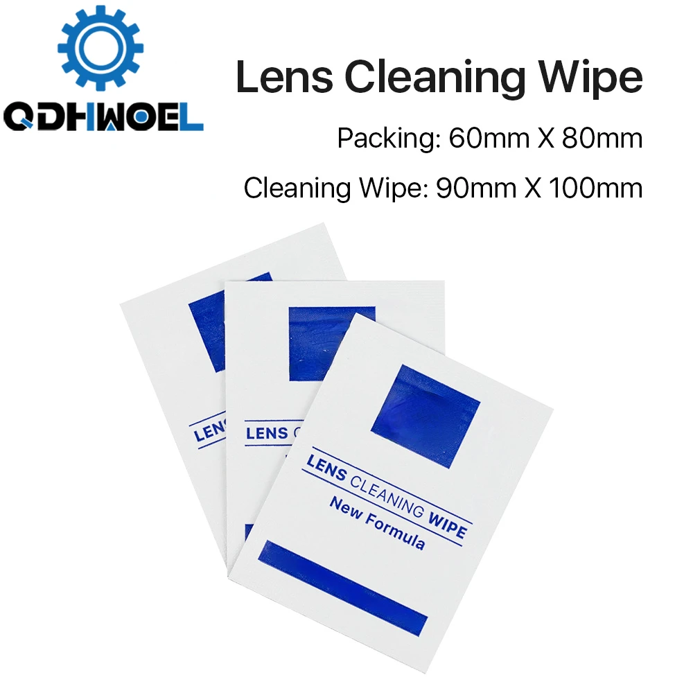 QDHWOEL Lens Cleaning Wipes for 10.6um CO2 and 1064nm Fiber Laser Lenses mirror 10 Pcs Pack