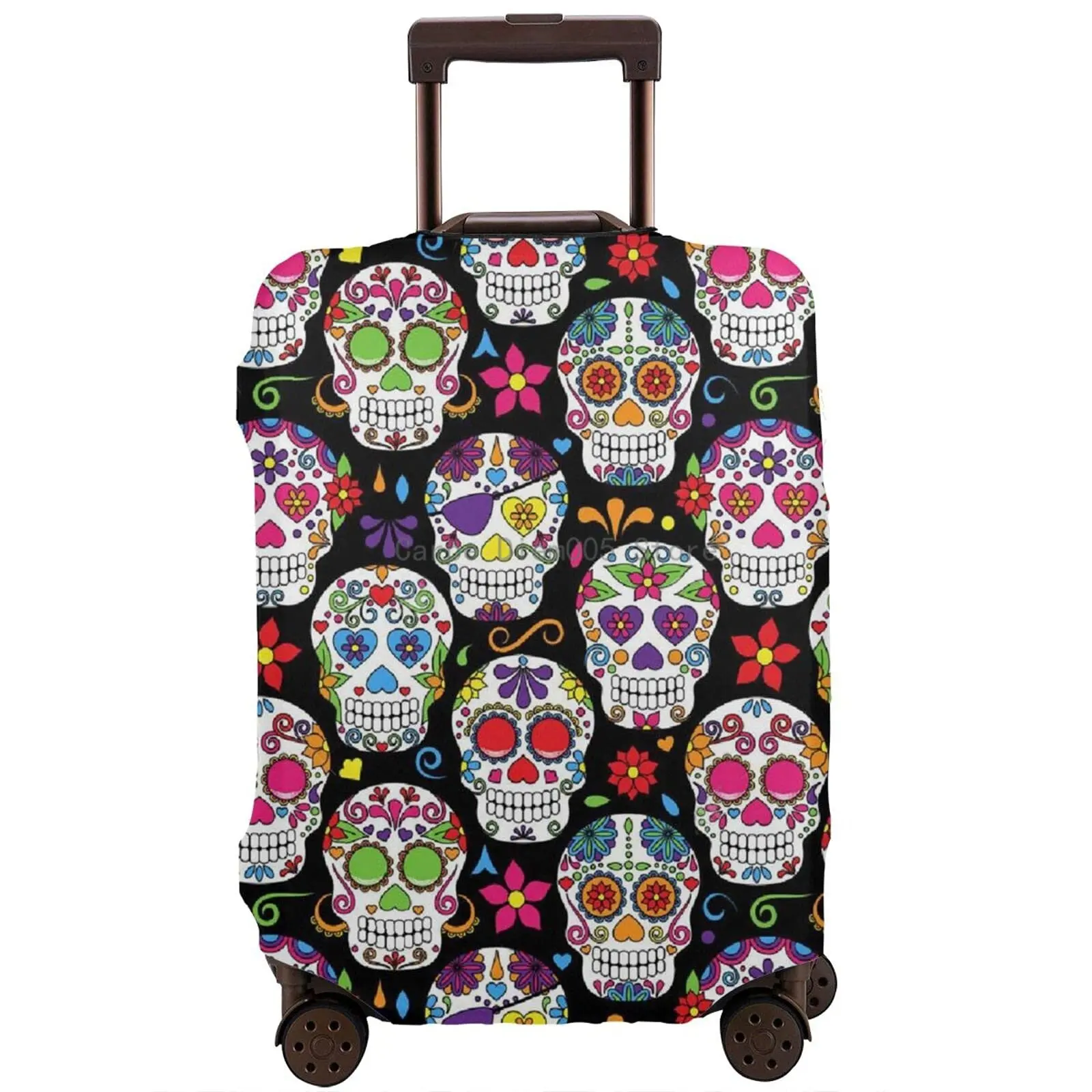 

Colorful Small Skull Suitcase Cover Anti-Scratch Baggage Protective Sleeve Home Bag Trip Baggage Covers Fits 18-32 Inch