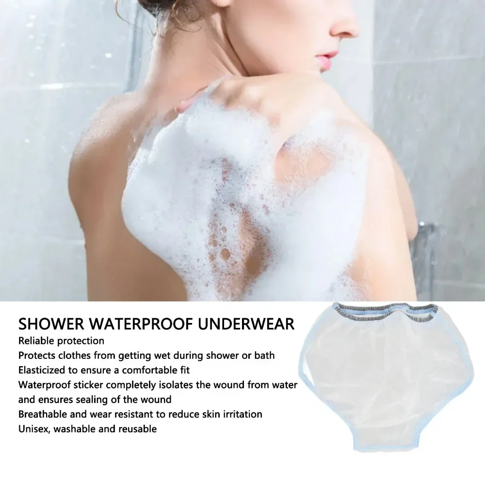 Waterproof Bath Underwear Unisex Postoperation Incontinence Hemorrhoids Shower Cover Bath Underwear for Adult Children Reusable