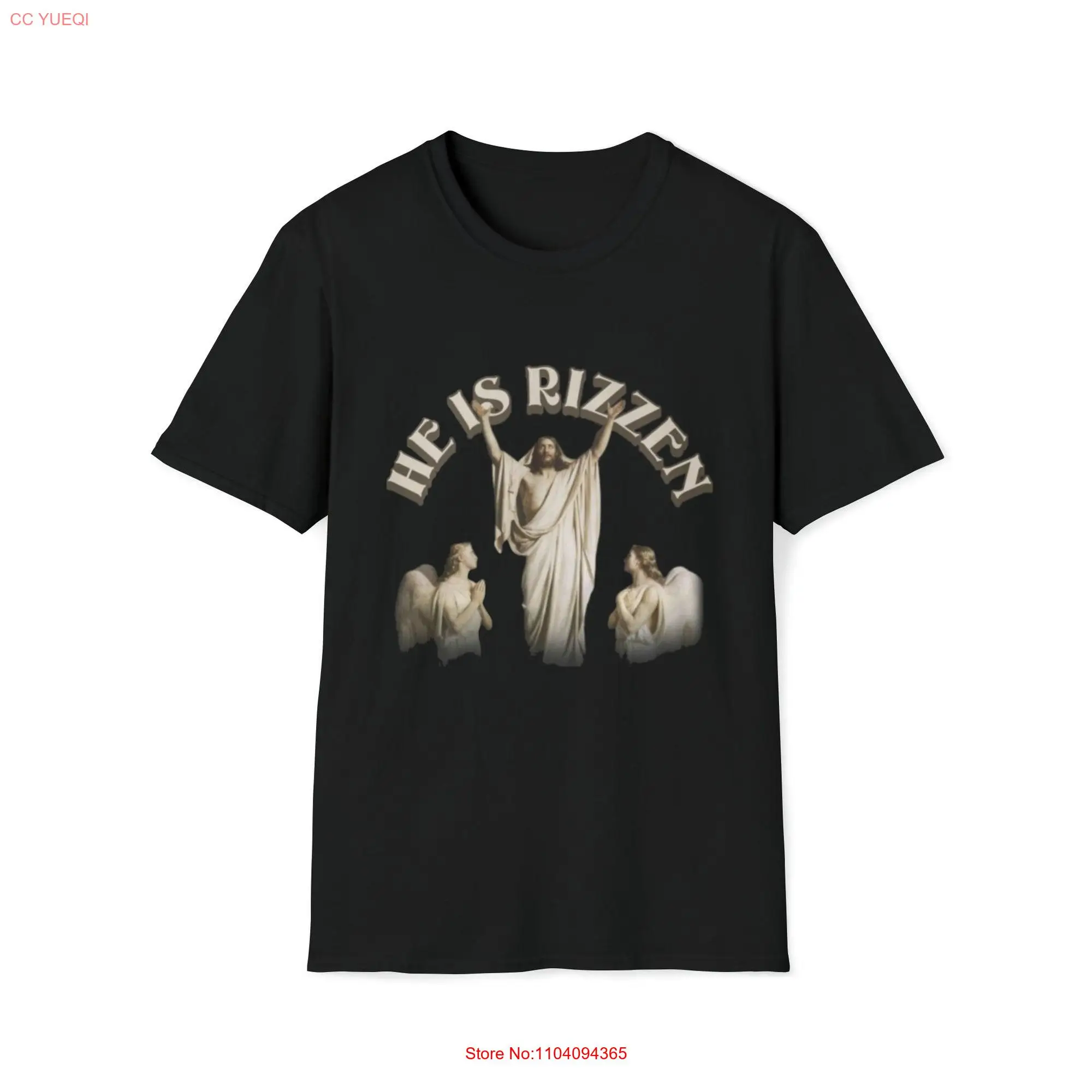 HE IS RIZZEN shirt has risen funny shirts offensive rude sarcastic satire joke gag gift long or short sleeves