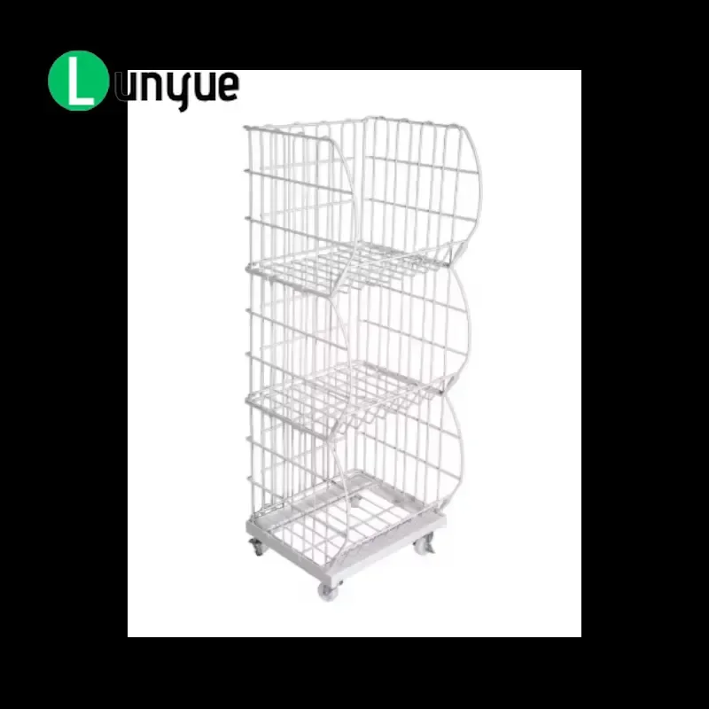 Triple Metal Lightweight Durable Non-slip Retail Cart for Store Warehouse Shopping Heavy Duty Sturdy Easy Maneuver