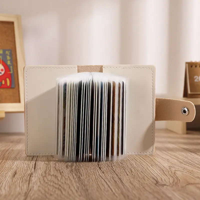 26 Cards Slim PU Leather Business Card Holder Kawaii Carton ID Credit Card Holder Fashion Coin Purse Wallet Photocard Holder