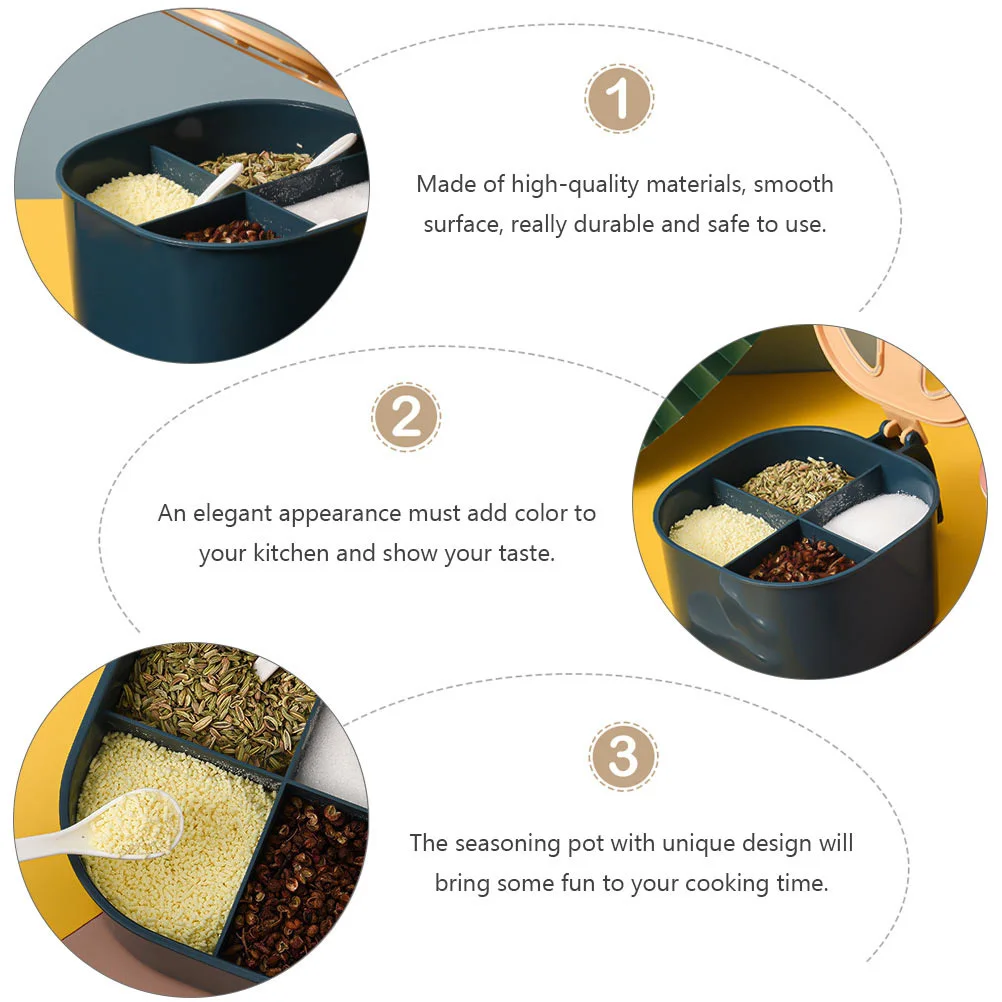 

1pc Salt Seasoning Storage Box Condiment Holder Spice Container For Kitchen Barbecue Use Spice Box For Kitchen