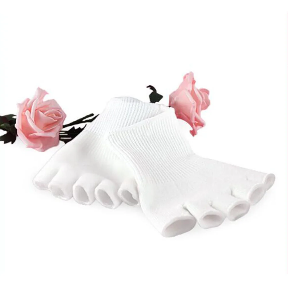 

1Pair Five Toe Gel Socks Premium Fabric Non Slip Foot Care Supplies Foot Palm Cover Soft Comfortable Gel Toe Socks for Women