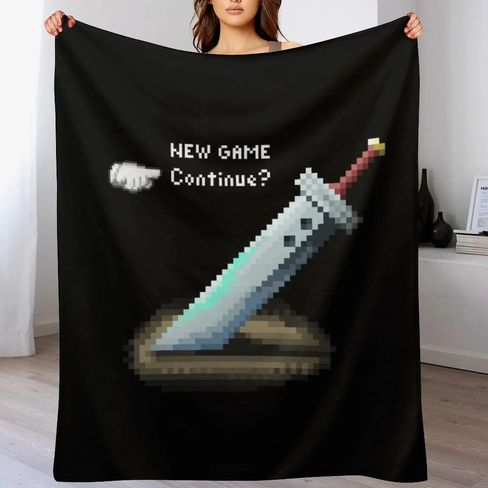 

Pixel Buster Sword Throw Blanket Weighted Blankets For Bed Thermals For Travel Hairy Blankets