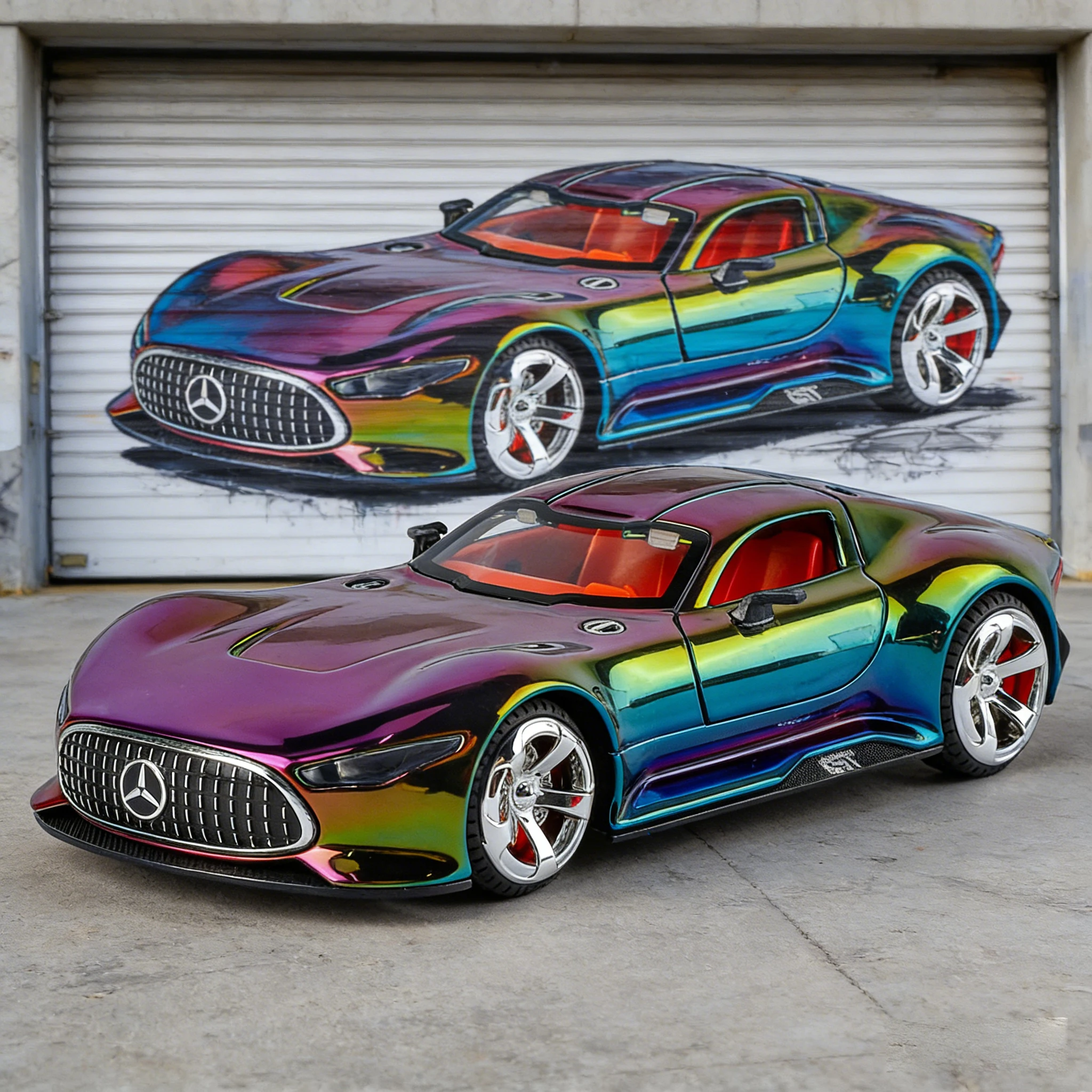 

1:32 Mercedes-Benz GT electroplated alloy sports car model pull back sound and light little boy toy Christmas gift