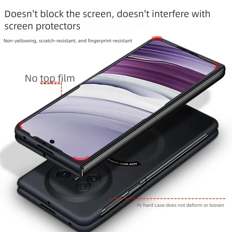 Simple Fashion Phone Cases for Huawei Mate X5 X3 5G High Quality Lightweight Magnetic Borderless Hard Foldable Screen Back Cover view 3