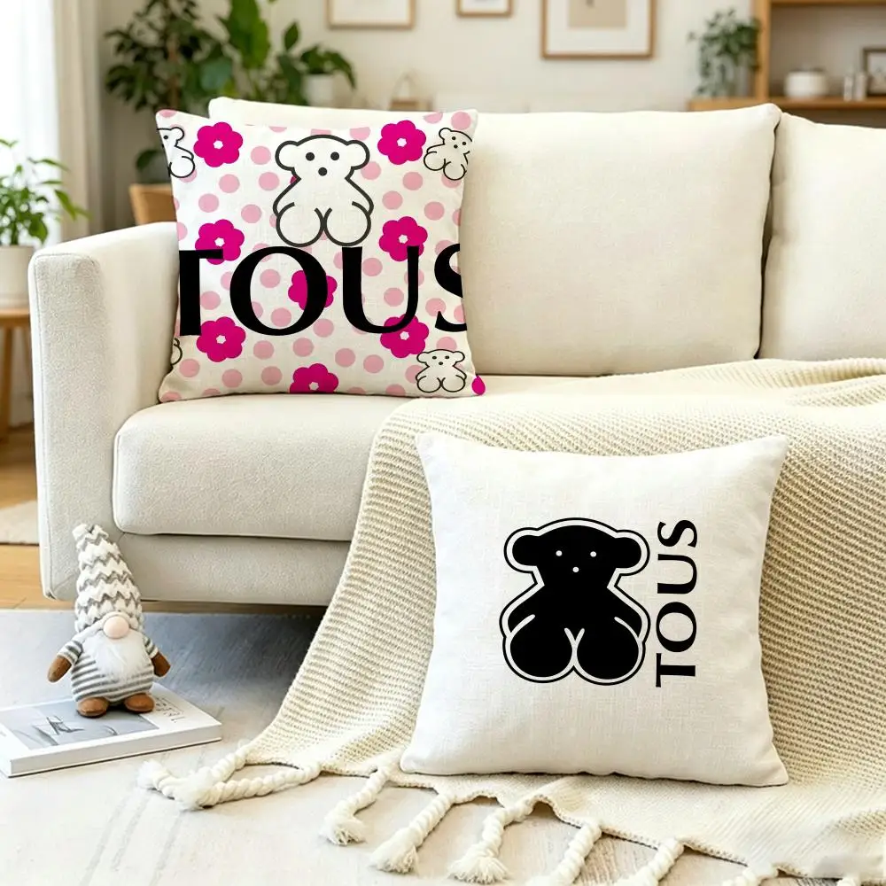 Merchandise Brand T-TOUS-S Cushion Cover Anti-dustmite Pillowcase Invisible zipper silky short plush Sofa cushion cover