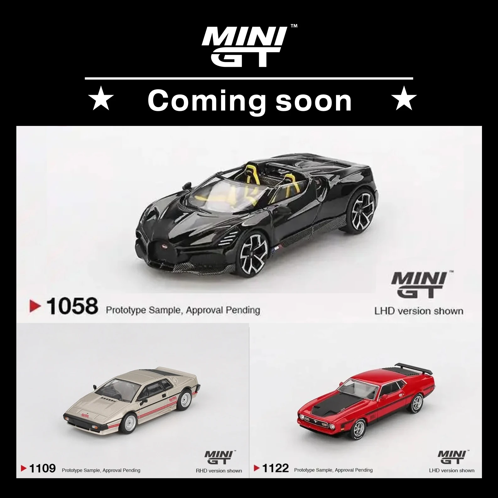 

MINIGT в наличии 1122 1109 1058 1:64 Ford Mustang Lotus Esprit Bugatti литая под давлением модель коллекции игрушек