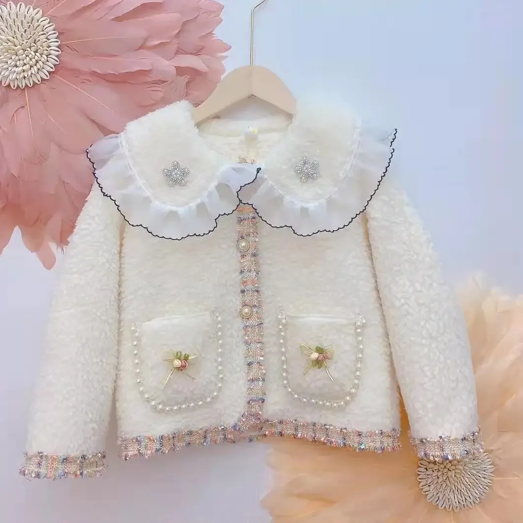 

Kids Jackets for Girls 2023 New Fashion Winter Fur Coat Princess Style Outer Wear Casual Toddler Fall Clothes 2 7T