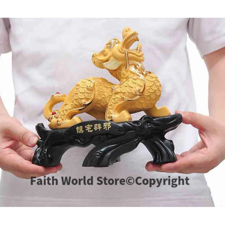 

2019Bring in wealth and treasure # office home shop Money Drawing Talisman # Fortune GOLDEN dragon PI XIU FENG SHUI statue