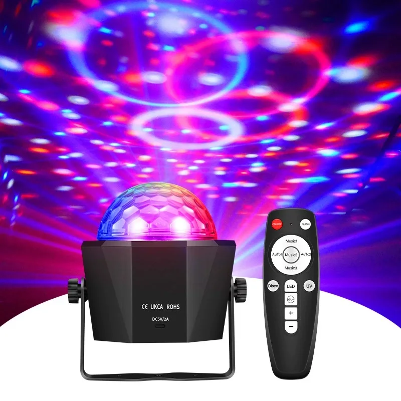 

Portable DJ Disco Ball Simple Operation Voice Controlled Strobe Stage Colorful Lights Birthday Party KTV DJ Indoor Decoration