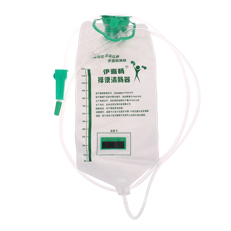 1200ML Home Enema Intestinal Flushing Bags Spa Coffee Enema Bag With 10pcs Tube Bowel Detoxification Colon Hydrotherapy Device