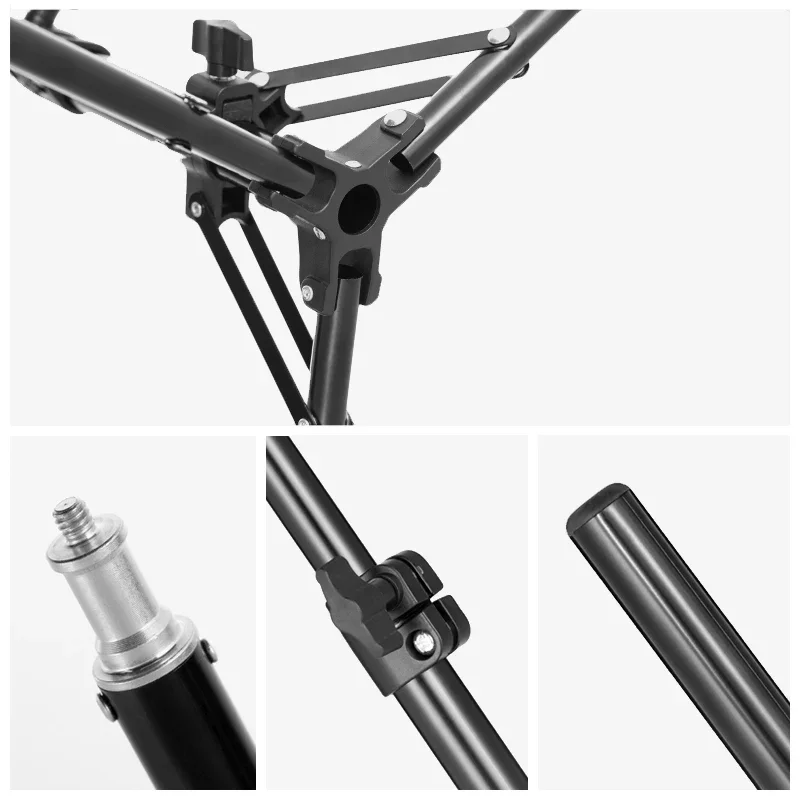 TENWISH 2 Meters 6.5\' Reversible Leg Light Stand Compact Portable Tripod for Photographic Studio Ring Lamp Youtuber Tiktok Live