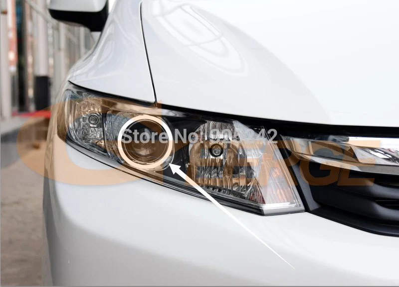 For Honda Civic IX Fb Sedan 2012 2013 2014 2015 Day Light Bluetooth App Multi-Color RGB Led Angel Eyes Kit Halo Rings