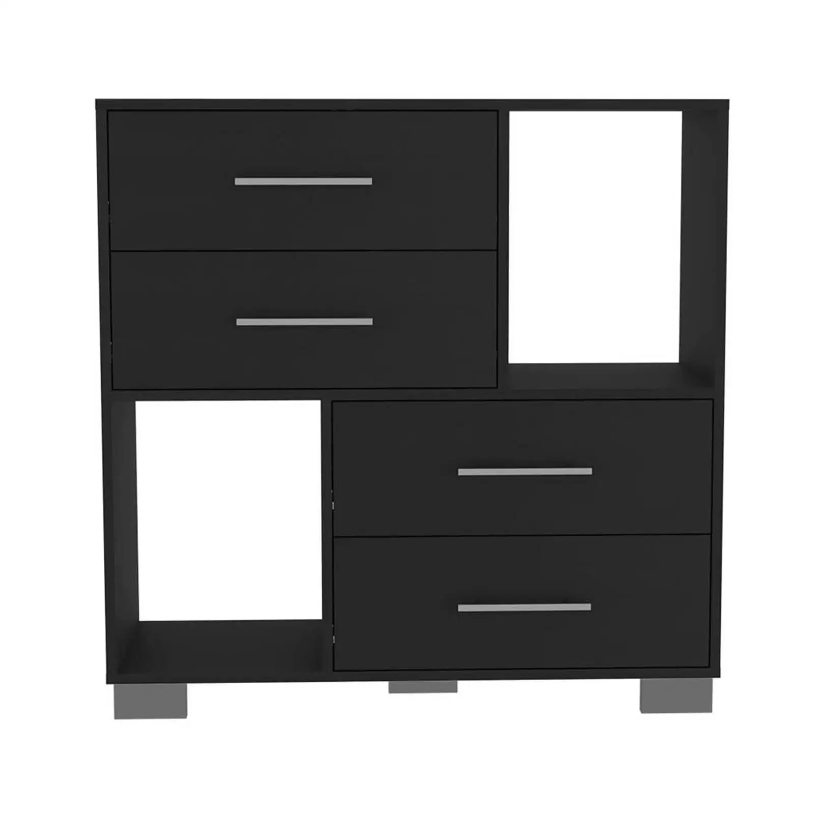 

4 Drawer Dresser Modern Furniture Black Organizer for Dorm Bedside Entryway