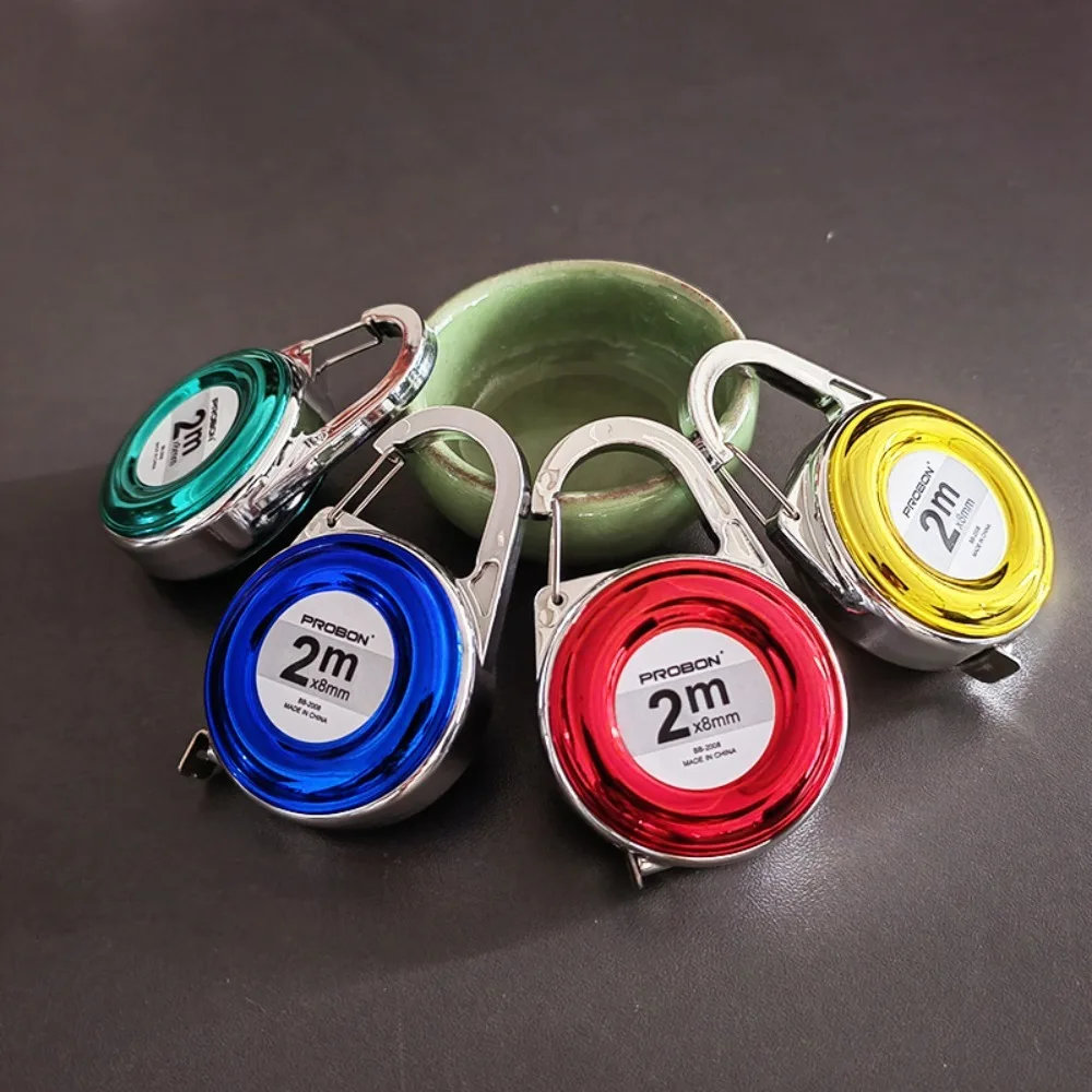 Retractable Keychain Tape Measur Delicate Roulette Centimeter Inch Retractable Ruler Mini 2 Meter Measure Tape Sewing Tools