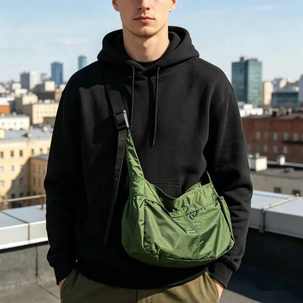 Large-capacity Travel Commuter Bag Leisure One-shoulder Nylon Tote Bag Men and Women Waterproof Sports Style Messenger Bag image 6