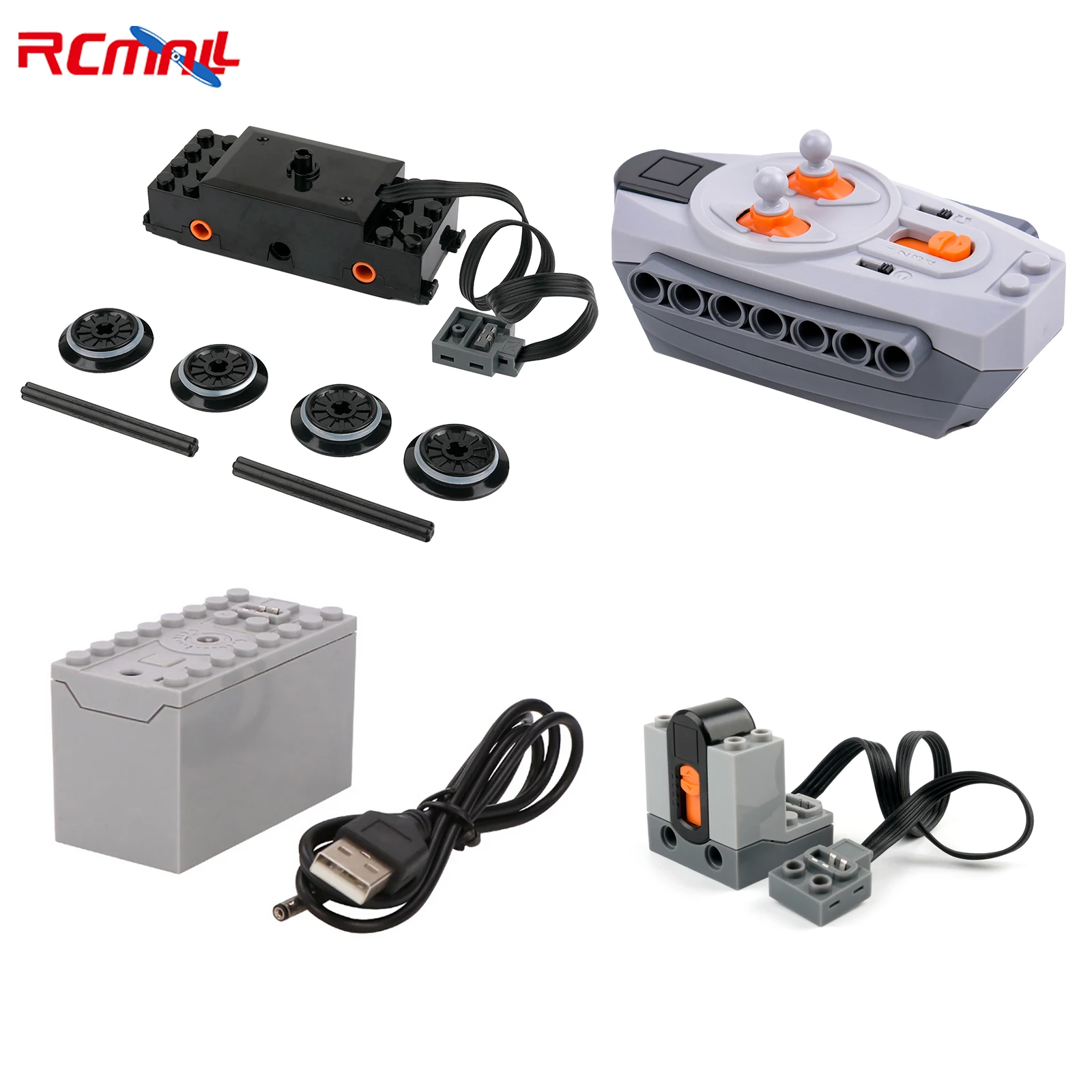 

Train Track Motor + Lithium-ion Battery Remote Control Kit Power Functions Parts Building Blocks Set