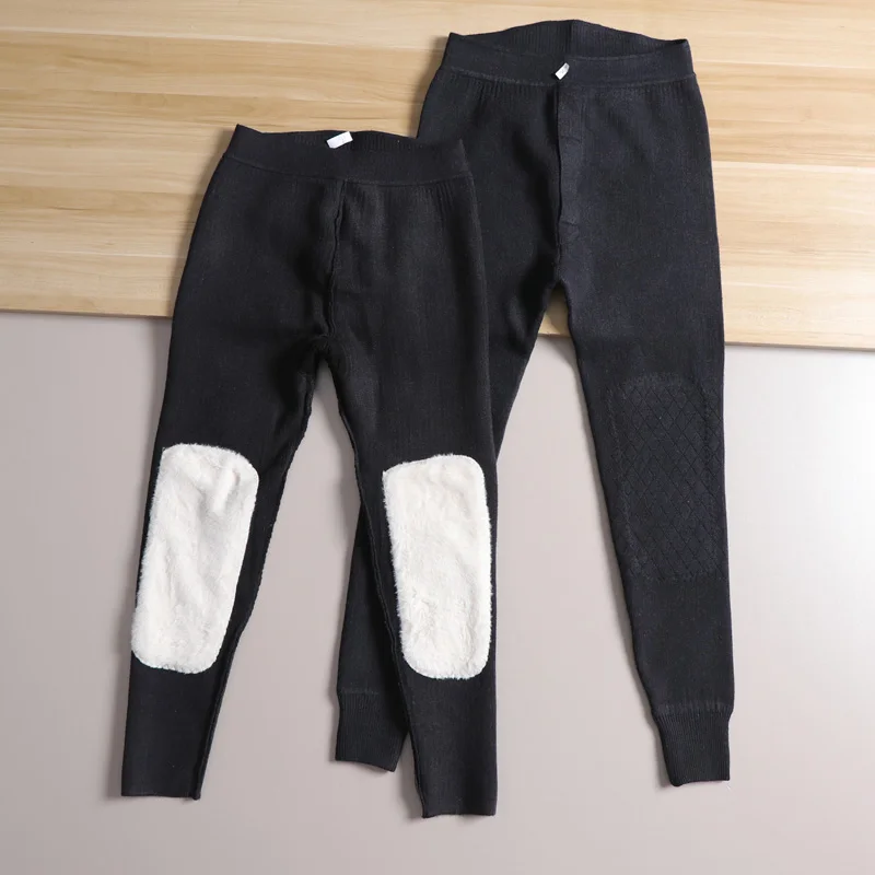 

Ultra-Thick Fleece Lined Warm Pants Woolen Trousers Fashionable Base Layer Leggings for Men And Women Knee-Length Winter Pijamas