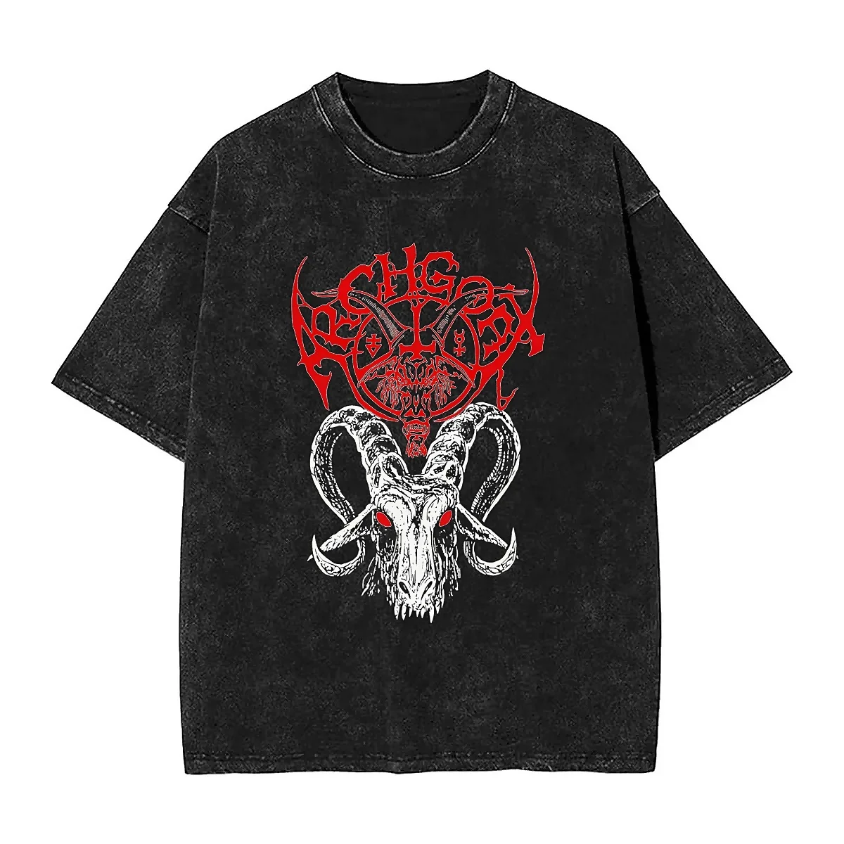 Винтажная промытая футболка Archgoat, повседневные футболки, популярная трендовая Футболка с ремешком для мужчин, летние базовые футболки Y2K на заказ «сделай сам»