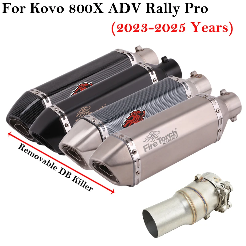 

Slip On For Kove 800X Adventure Rally Pro 800 X ADV 2023 2024 Motorcycle Exhaust Escape System Middle Link Pipe Muffler DB Kille